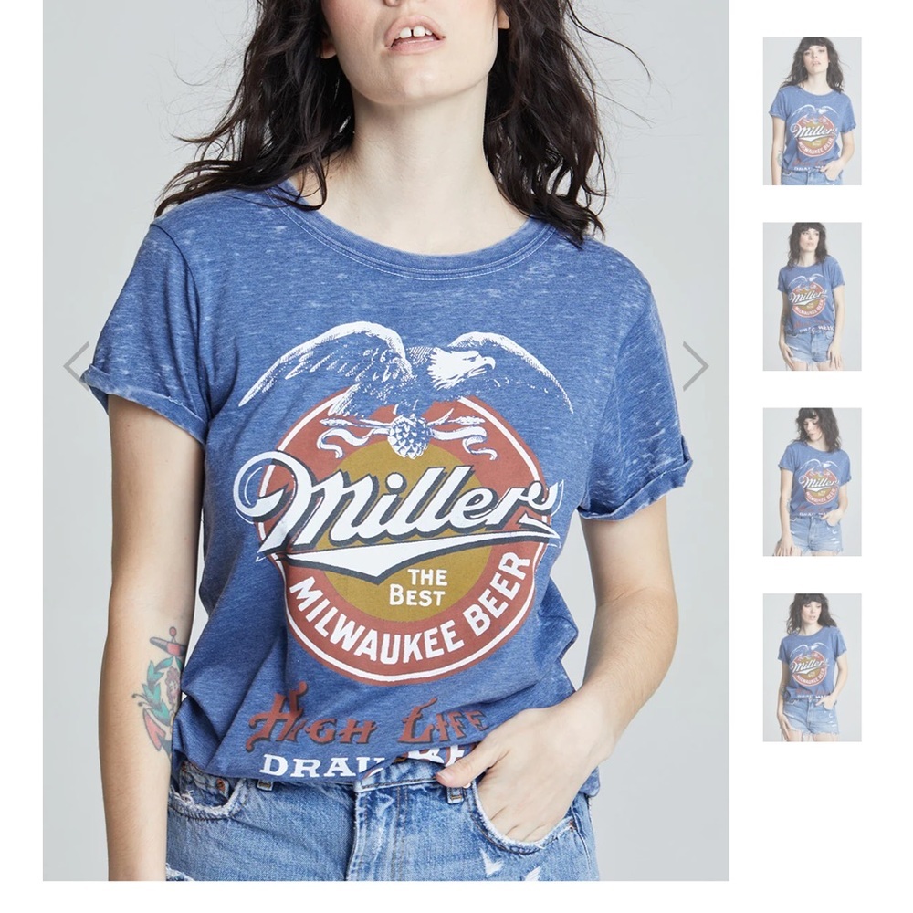 Recycled Karma Miller High Life Tee Blue New